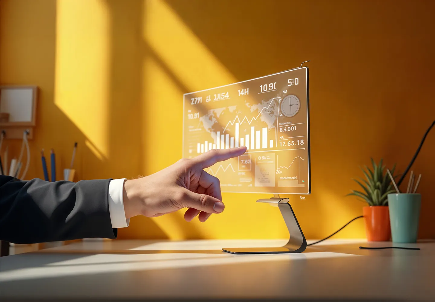 Revenue dashboard showing occupancy and rate performance on screen